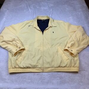 Polo Ralph Lauren Harrington Jacket Mens XXL Yellow Windbreaker Zip Up Coat